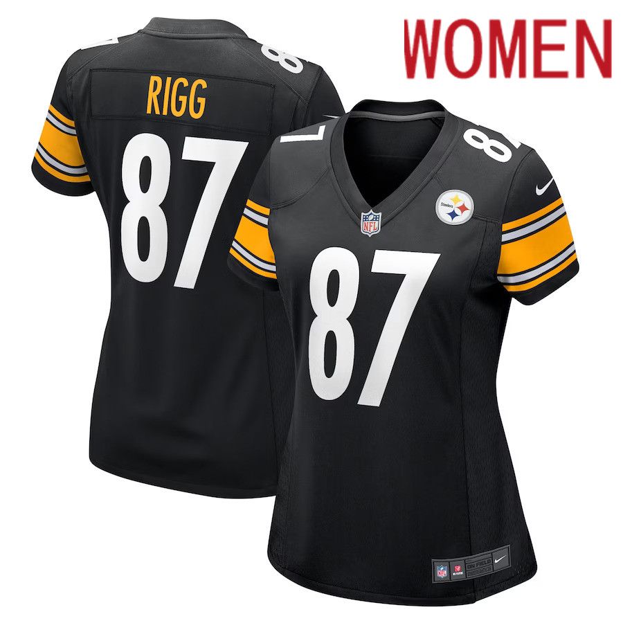 Women Pittsburgh Steelers 87 Justin Rigg Nike Black Game Player NFL Jersey